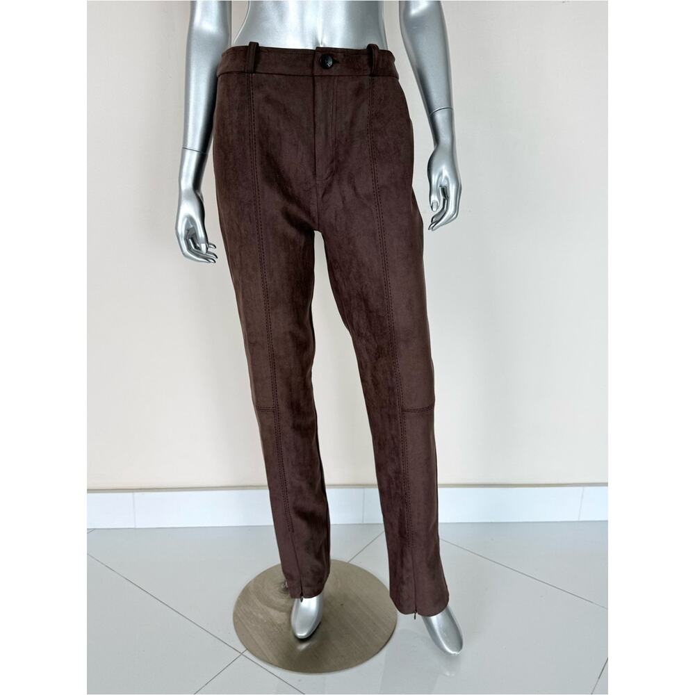 NWT!!! Maniere de Voir women faux suede pants straight leg size 6 US
